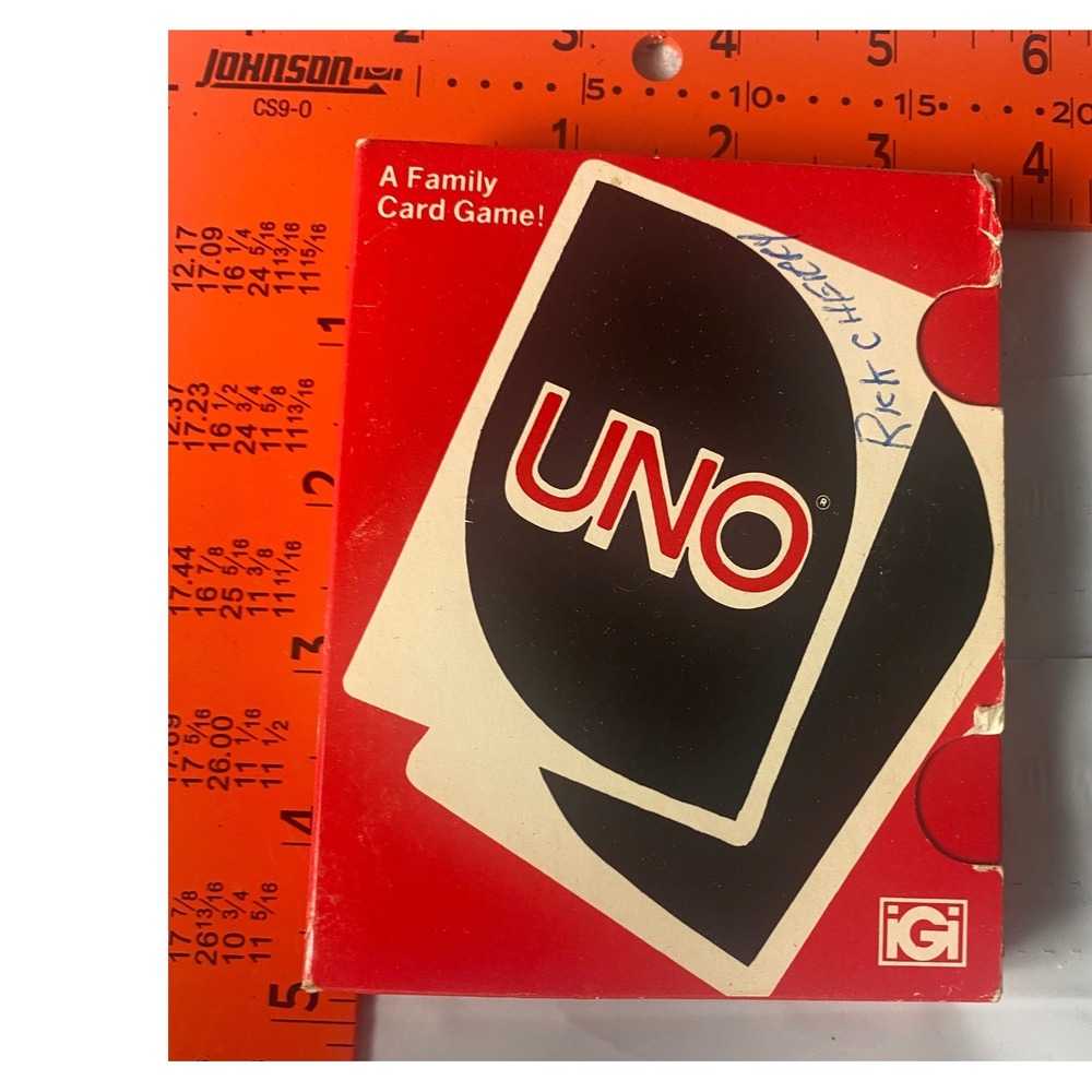 Vintage UNO Card Game 1978 International Games Red Box Playing Cards